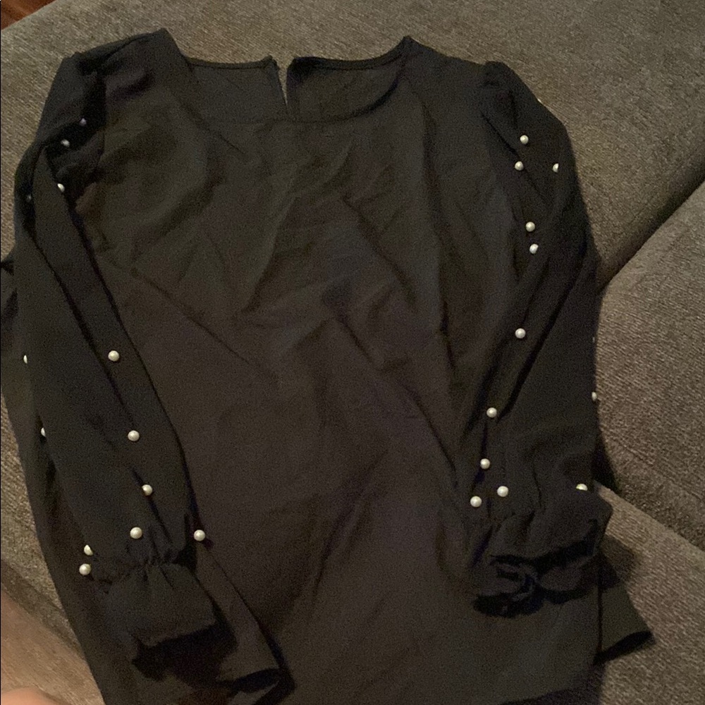 SHEIN Black Sequin Embellished Long Sleeve Dress